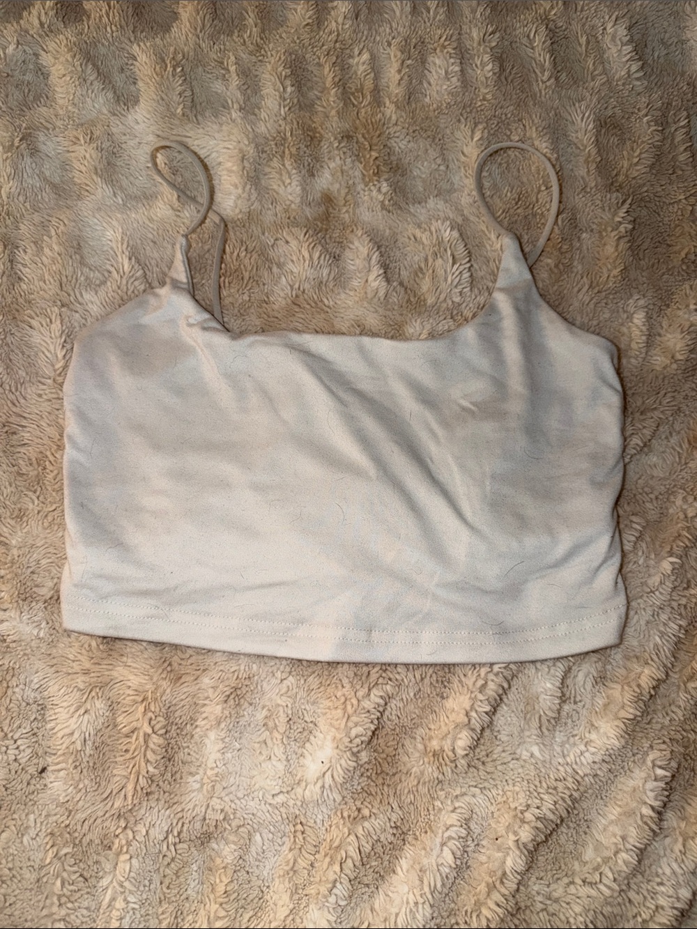 Women's Cream Cropped Camisole Tank Top
